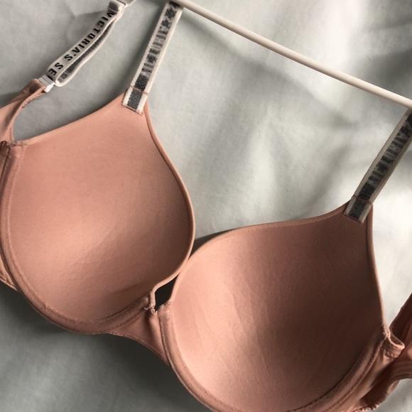 Victoria’s Secret T-shirt push-up full coverage 32DD convertible dusty pink bra - Picture 11 of 13